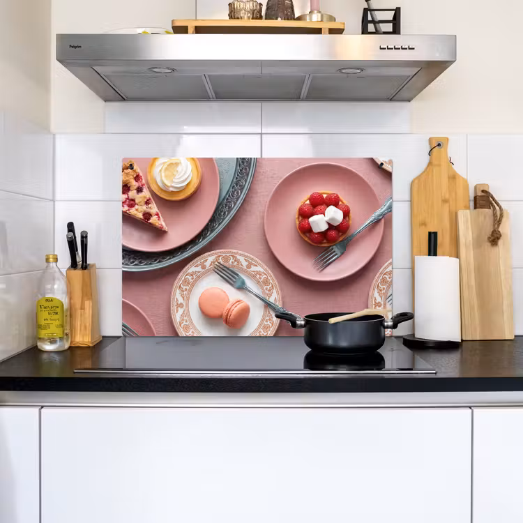 Dessert - Taart - Gebak - Zoet - Roze Inductie beschemer met haakjes klein -sfeer2