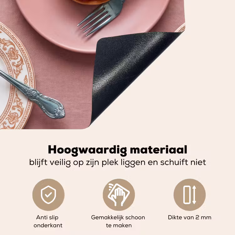 Dessert - Taart - Gebak - Zoet - Roze Inductie beschemer met haakjes klein -ky-onderkant-nl