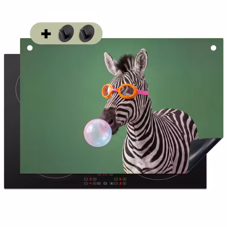 Dier - Bril - Bel - Modern - Groen Inductie beschemer met haakjes klein -3d