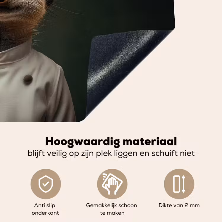 Dier - Kok - Stokstaartje Inductie beschemer met haakjes klein -ky-onderkant-nl