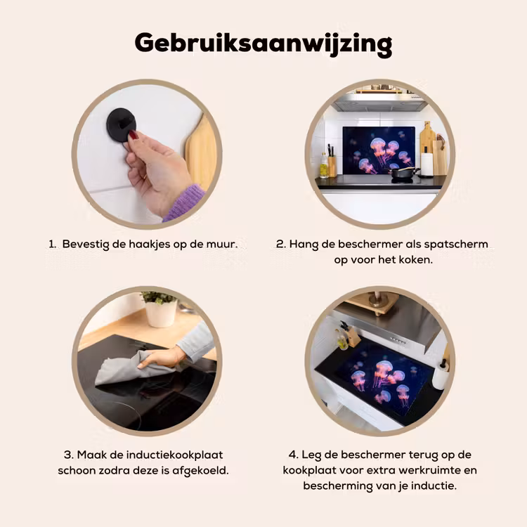 Dier - Onderwater - Natuur - Roze - Mysterieus Inductie beschemer met haakjes klein -ky-gebruik-nl