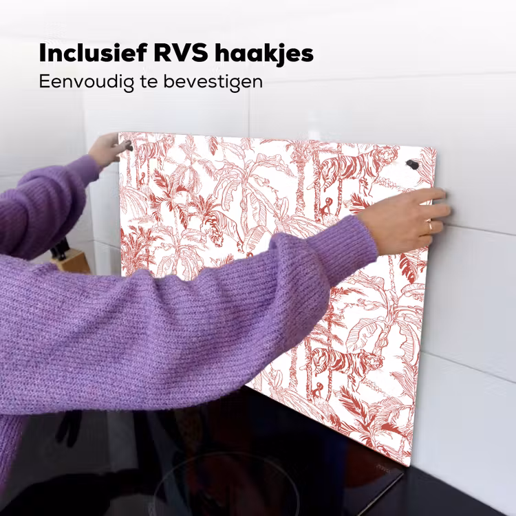 Dieren - Abstract - Rood Inductie beschemer met haakjes klein 777 -ky-ophangen-nl