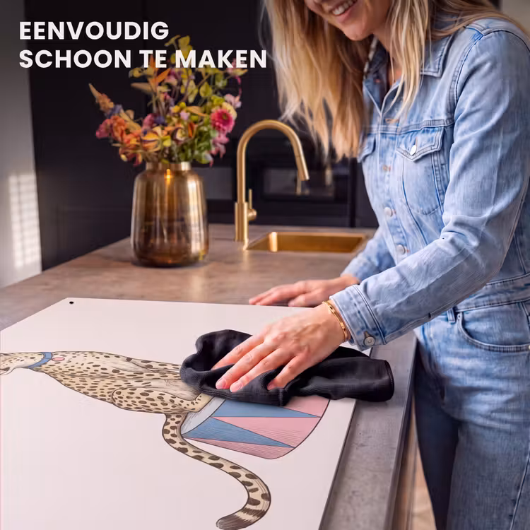 Dieren - Circus - Illustratie - Vintage - Roze Inductie beschemer met haakjes klein -ky-schoon-nl