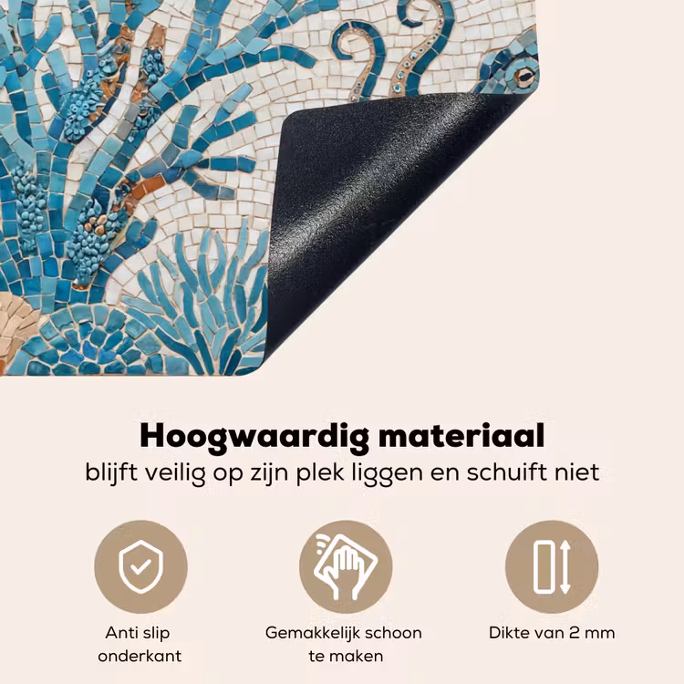 Dieren - Onderwater - Natuur - Mozaïek - Blauw Inductie beschemer met haakjes klein -ky-onderkant-nl