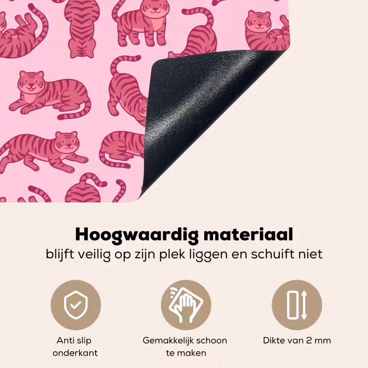 Dieren - Patroon - Roze - Speels - Cartoon Inductie beschemer met haakjes klein -ky-onderkant-nl