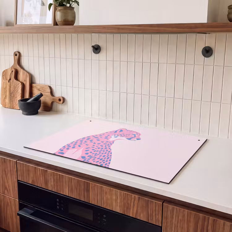 Dieren - Profiel - Abstract - Roze - Blauw Inductie beschemer met haakjes klein -sfeer1