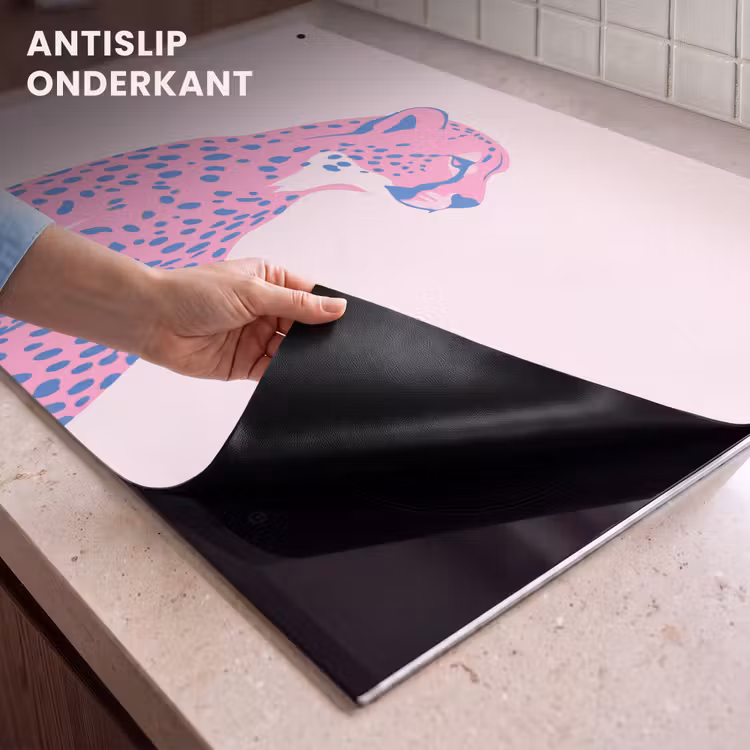 Dieren - Profiel - Abstract - Roze - Blauw Inductie beschemer met haakjes klein -ky-onderkant-nl