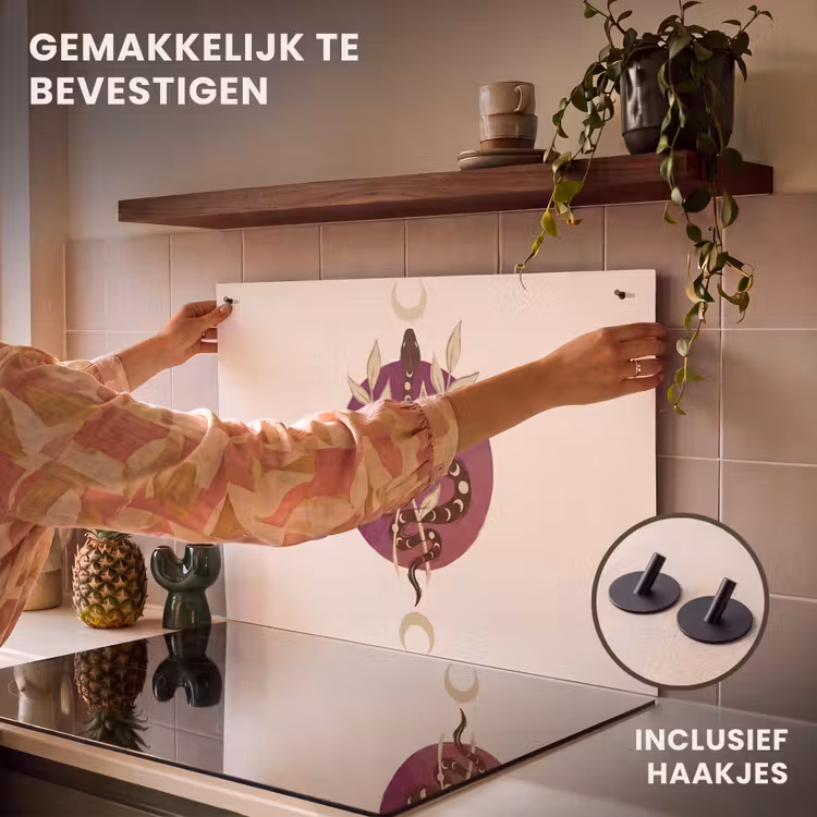 Dieren - Slang - Maan - Mystiek - Abstract Inductie beschemer met haakjes klein -ky-ophangen-nl
