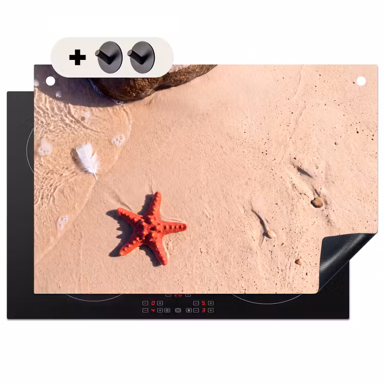Dieren - Strand - Zee - Natuur - Rood Inductie beschemer met haakjes klein -3d