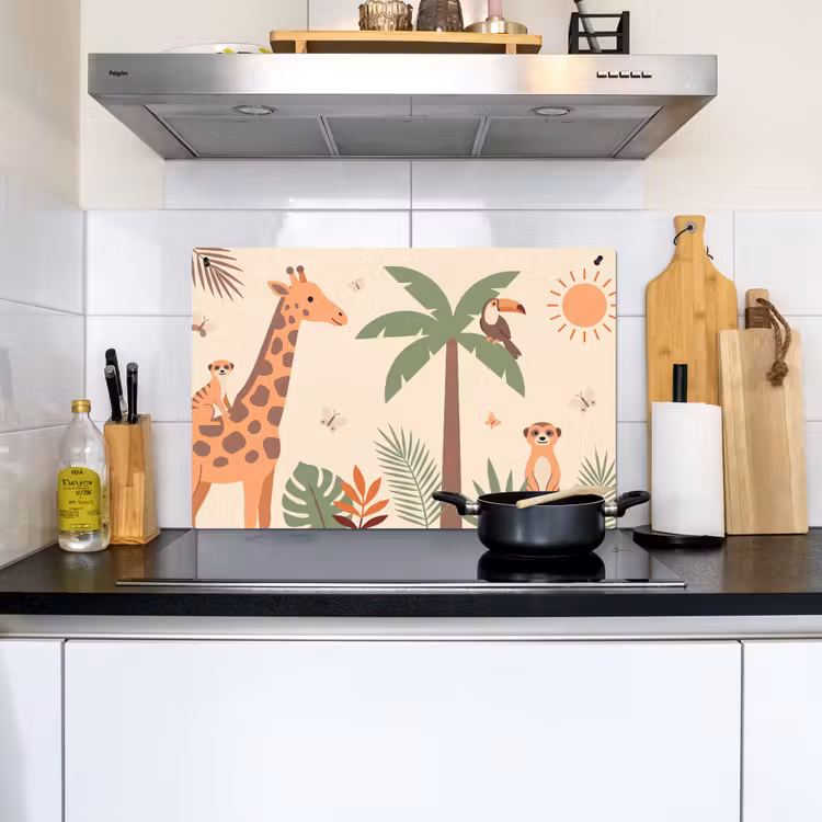 Dieren - Tropisch - Safari - Kleurrijk Inductie beschemer met haakjes klein -sfeer2