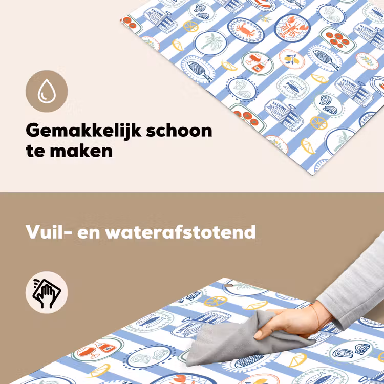 Zee - Sfeer - Kreeft - Oester Inductie beschemer met haakjes klein 777 -ky-schoon-nl