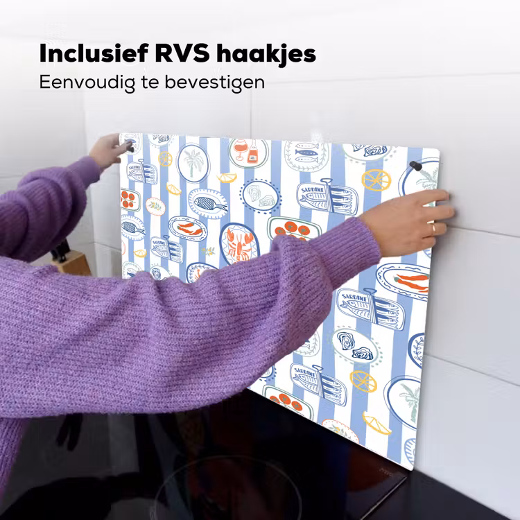 Zee - Sfeer - Kreeft - Oester Inductie beschemer met haakjes klein 777 -ky-ophangen-nl