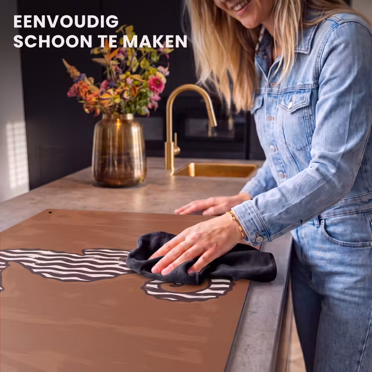 Dieren - Zeepaardje - Abstract - Bruin - Strepen Inductie beschemer met haakjes klein -ky-schoon-nl