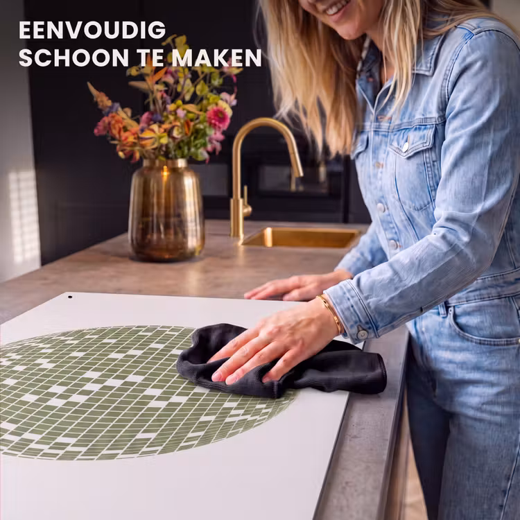 Disco - Bal - Groen - Abstract - Modern Inductie beschemer met haakjes klein -ky-schoon-nl
