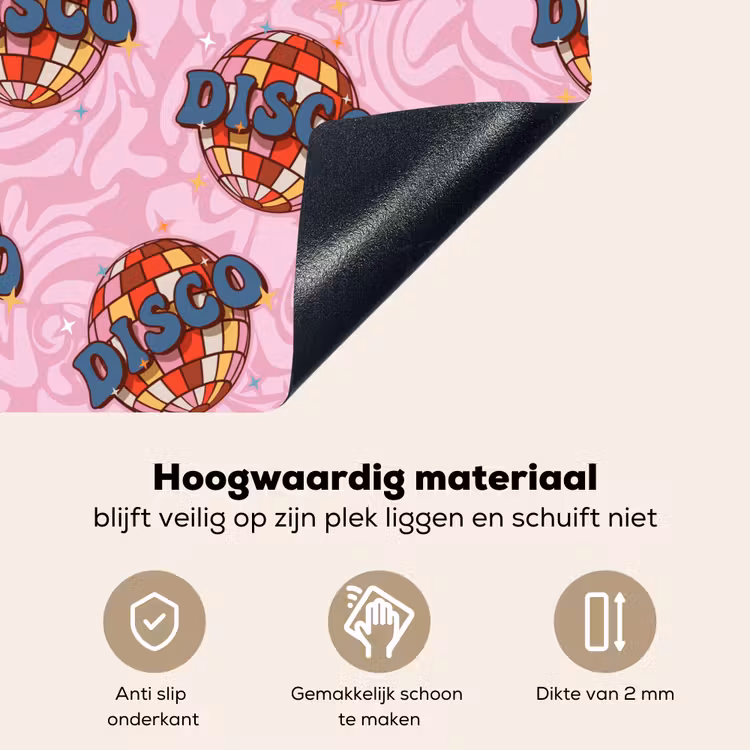 Disco - Bal - Patroon - Roze Inductie beschemer met haakjes klein 777 -ky-onderkant-nl