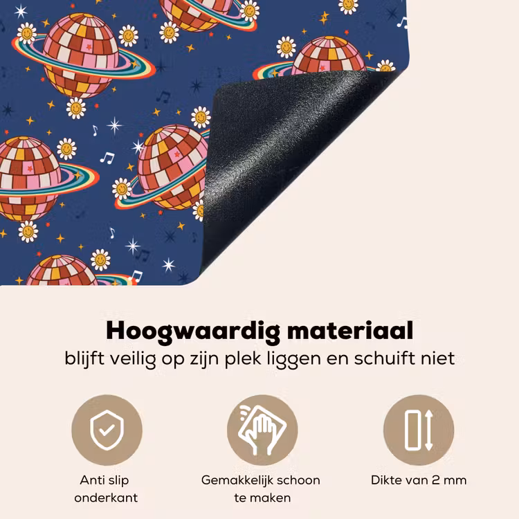 Disco - Blauw - Patroon Inductie beschemer met haakjes klein 777 -ky-onderkant-nl
