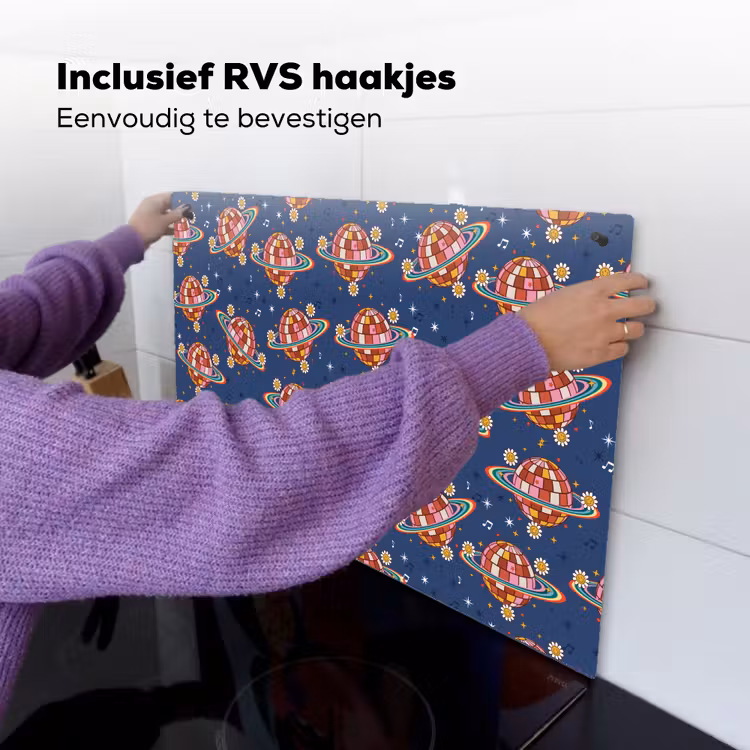 Disco - Blauw - Patroon Inductie beschemer met haakjes klein 777 -ky-ophangen-nl
