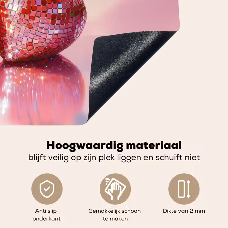 Disco - Fruit - Glitter - Strawberry Inductie beschemer met haakjes klein -ky-onderkant-nl
