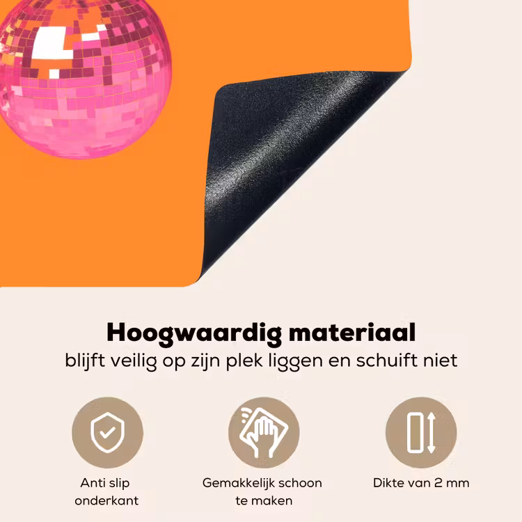 Discoballen - Kers - Spiegels - Roze Inductie beschemer met haakjes klein -ky-onderkant-nl