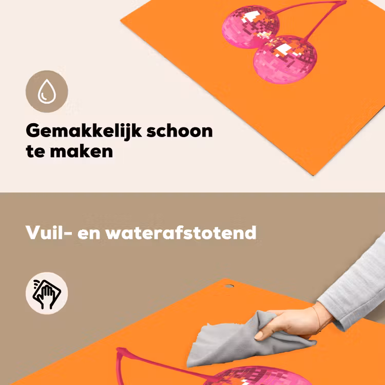 Discoballen - Kers - Spiegels - Roze Inductie beschemer met haakjes klein -ky-schoon-nl