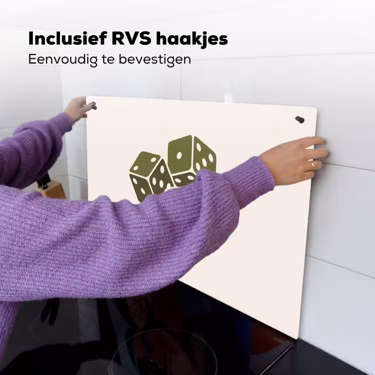 Dobbelsteen - Spel - Groen - Abstract Inductie beschemer met haakjes klein -ky-ophangen-nl