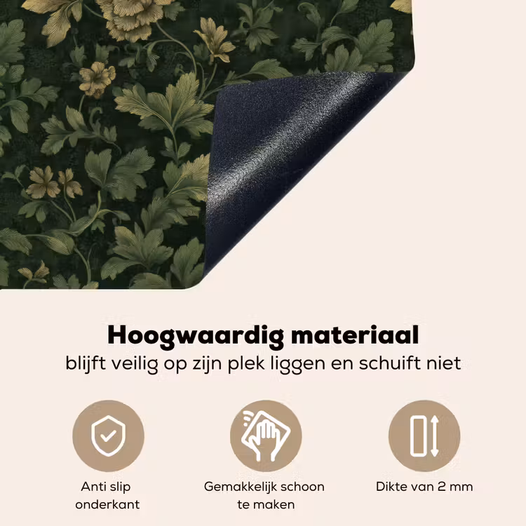 Donker - Groen - Goud - Botanisch Inductie beschemer met haakjes klein 777 -ky-onderkant-nl