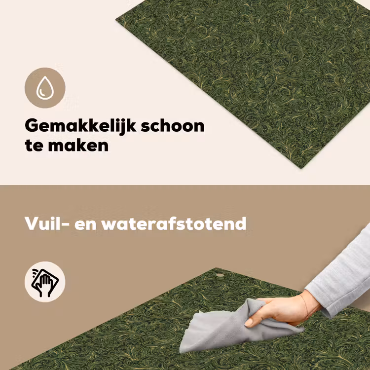 Donker - Groen - Krullend - Botanisch Inductie beschemer met haakjes klein 777 -ky-schoon-nl