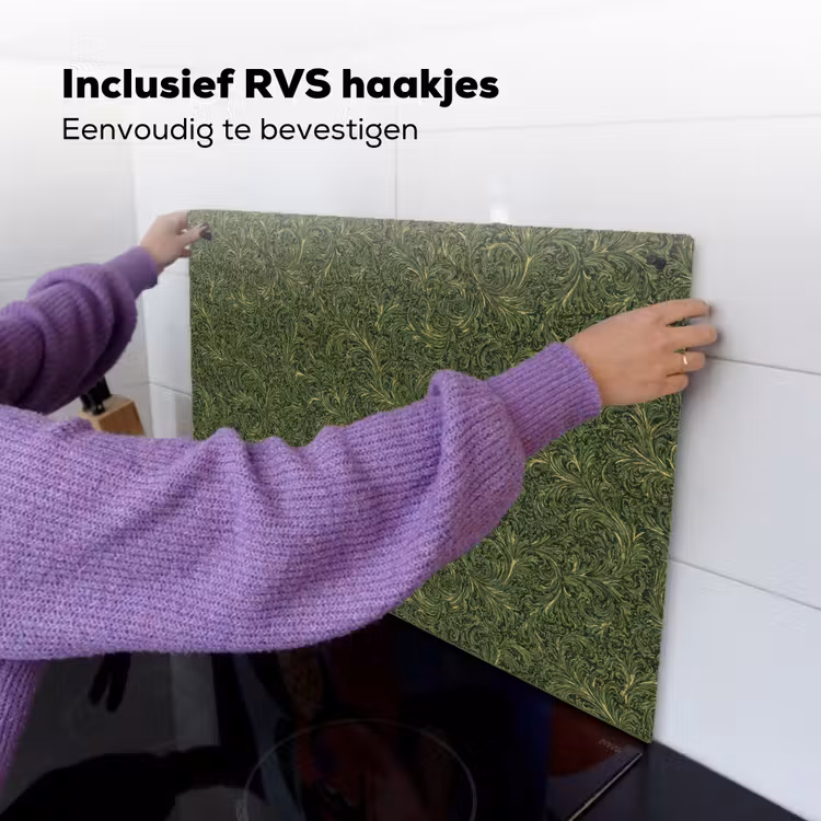 Donker - Groen - Krullend - Botanisch Inductie beschemer met haakjes klein 777 -ky-ophangen-nl
