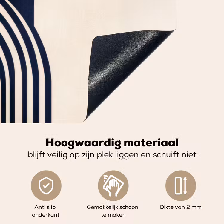 Donkerblauw - Abstract - Lijnen Inductie beschemer met haakjes klein -ky-onderkant-nl