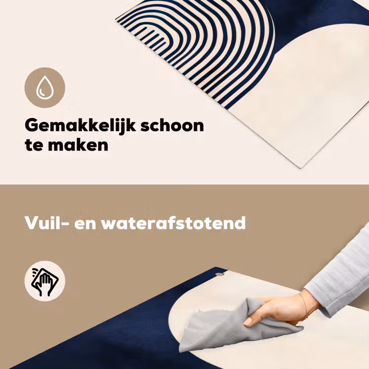 Donkerblauw - Abstract - Lijnen Inductie beschemer met haakjes klein -ky-schoon-nl