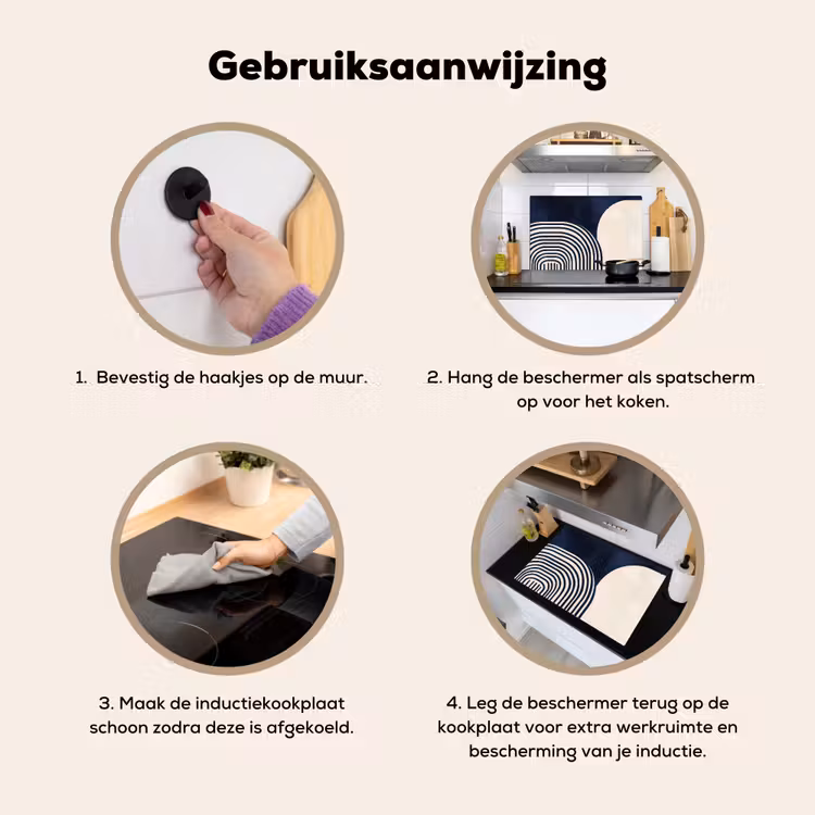 Donkerblauw - Abstract - Lijnen Inductie beschemer met haakjes klein -ky-gebruik-nl
