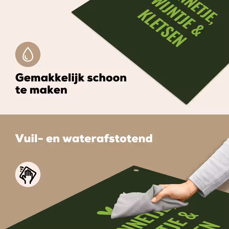 Donkergroen - Quote - Zon - Zomer Inductie beschemer met haakjes middel -ky-schoon-nl
