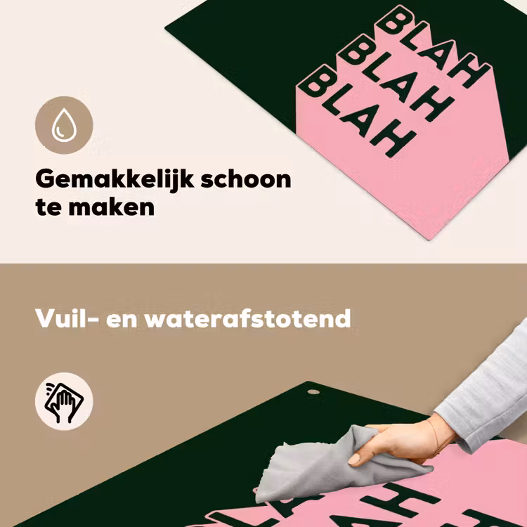 Donkergroen - Tekst - Schaduw - Grafisch Inductie beschemer met haakjes klein -ky-schoon-nl