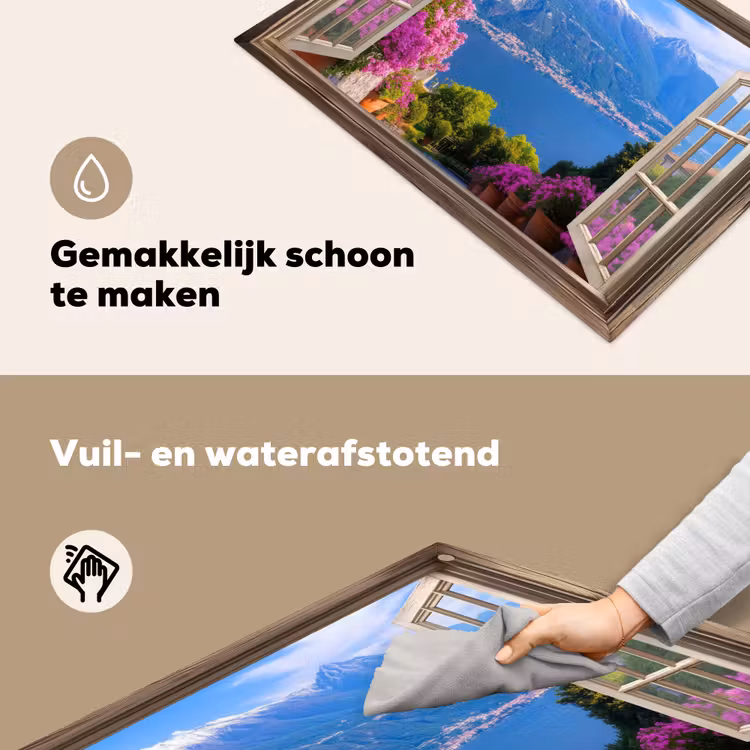 Doorkijk - Berg - Landschap - Uitzicht - Meer Inductie beschemer met haakjes klein -ky-schoon-nl
