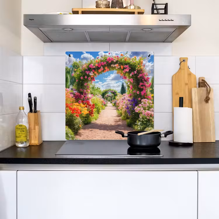 Doorkijk - Bloemen - Kleurrijk - Natuur Inductie beschemer met haakjes middel -sfeer2