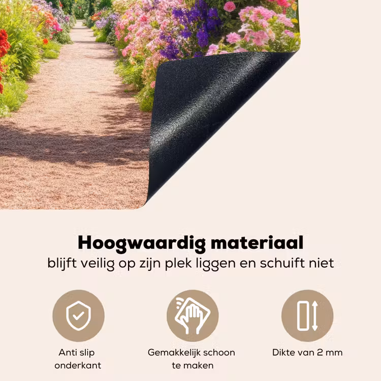 Doorkijk - Bloemen - Kleurrijk - Natuur Inductie beschemer met haakjes middel -ky-onderkant-nl