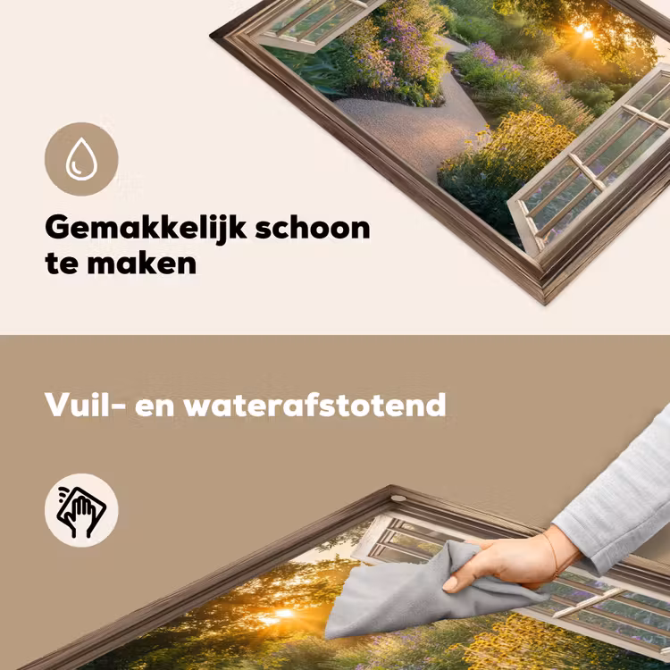 Doorkijk - Bloemen - Natuur - Zon - Pad Inductie beschemer met haakjes klein -ky-schoon-nl