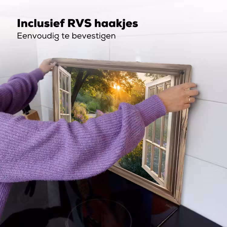 Doorkijk - Bloemen - Natuur - Zon - Pad Inductie beschemer met haakjes klein -ky-ophangen-nl