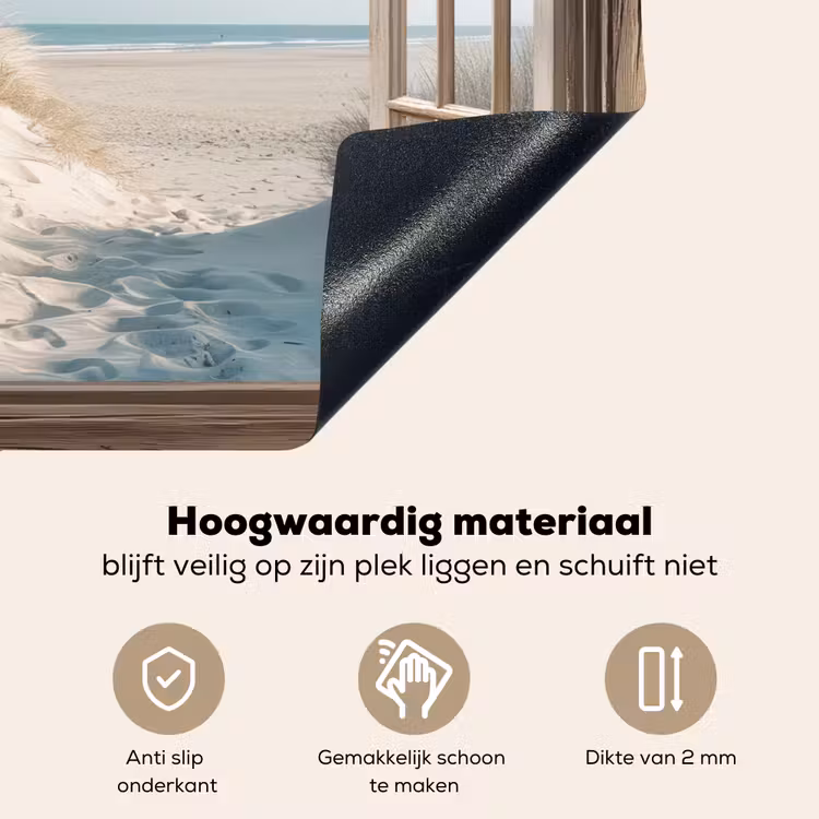Doorkijk - Helmgras - Duinen - Zee - Landschap Inductie beschemer met haakjes klein -ky-onderkant-nl