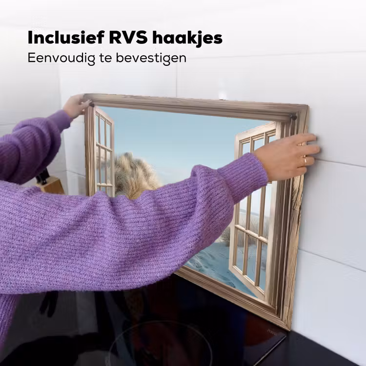 Doorkijk - Helmgras - Duinen - Zee - Landschap Inductie beschemer met haakjes klein -ky-ophangen-nl