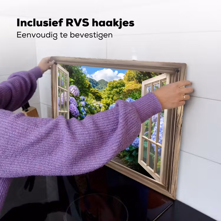 Doorkijk - Hortensia - Pad - Natuur Inductie beschemer met haakjes klein -ky-ophangen-nl