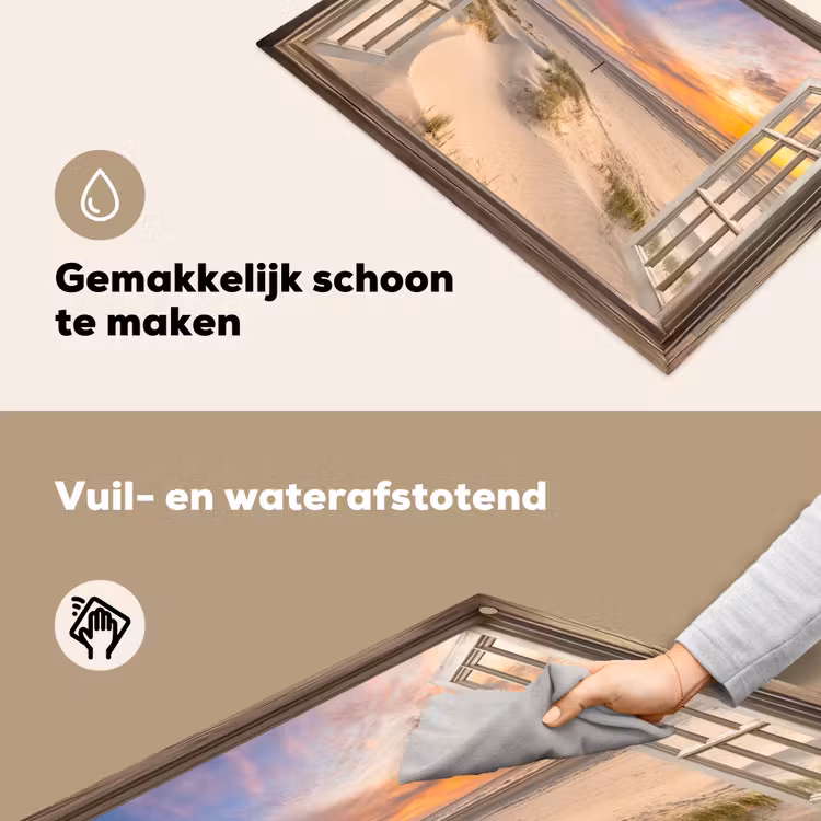 Doorkijk - Strand - Duinen - Natuur - Landschap Inductie beschemer met haakjes klein -ky-schoon-nl