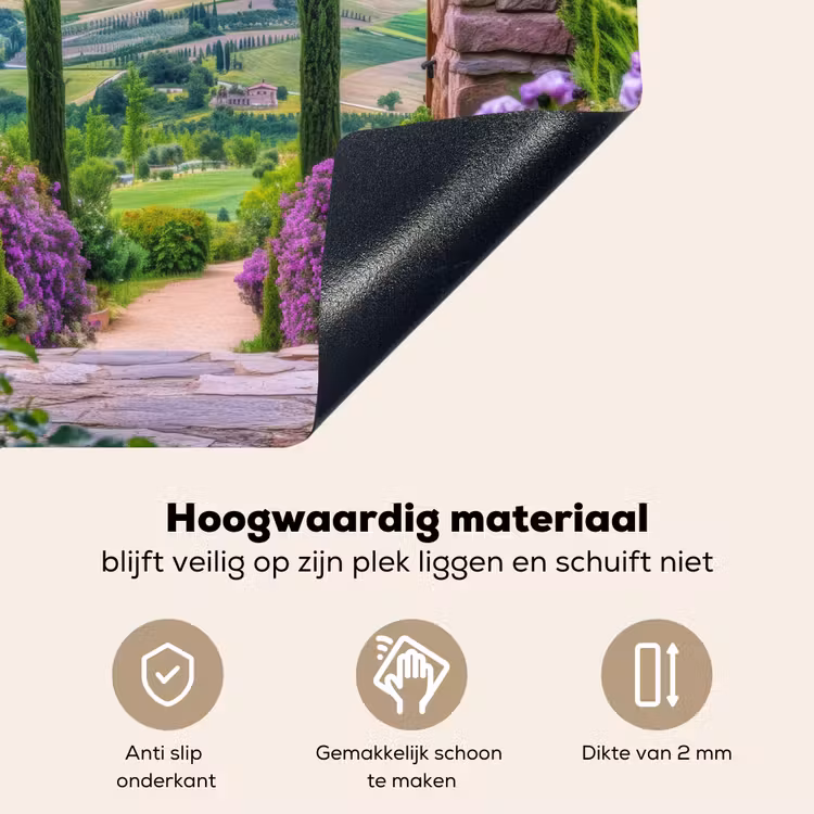 Doorkijk - Toscane - Landschap - Poort Inductie beschemer met haakjes middel -ky-onderkant-nl