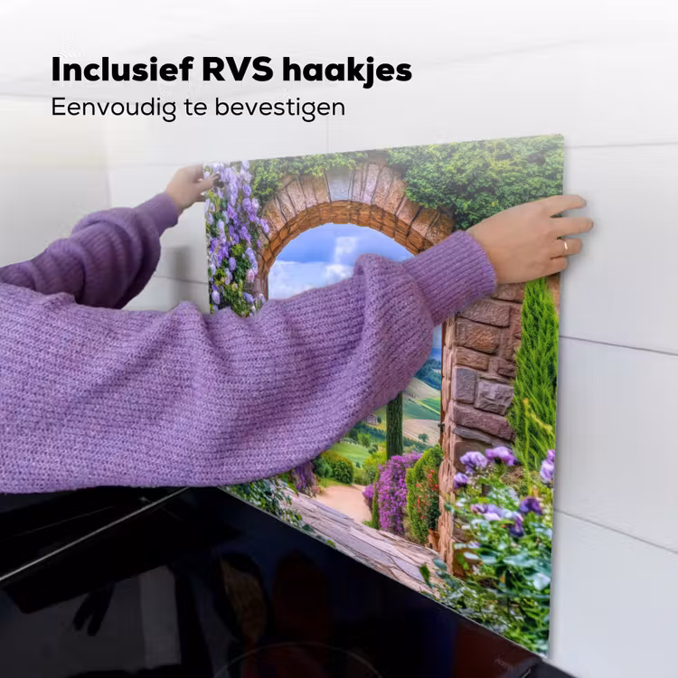 Doorkijk - Toscane - Landschap - Poort Inductie beschemer met haakjes middel -ky-ophangen-nl