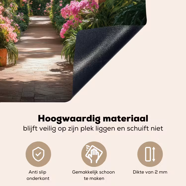 Doorkijk - Tropisch - Bloemen - Natuur Inductie beschemer met haakjes middel -ky-onderkant-nl