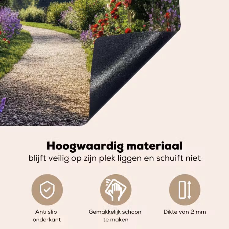 Doorkijk - Tuinboog - Bloemen - Natuur - Pad Inductie beschemer met haakjes middel -ky-onderkant-nl