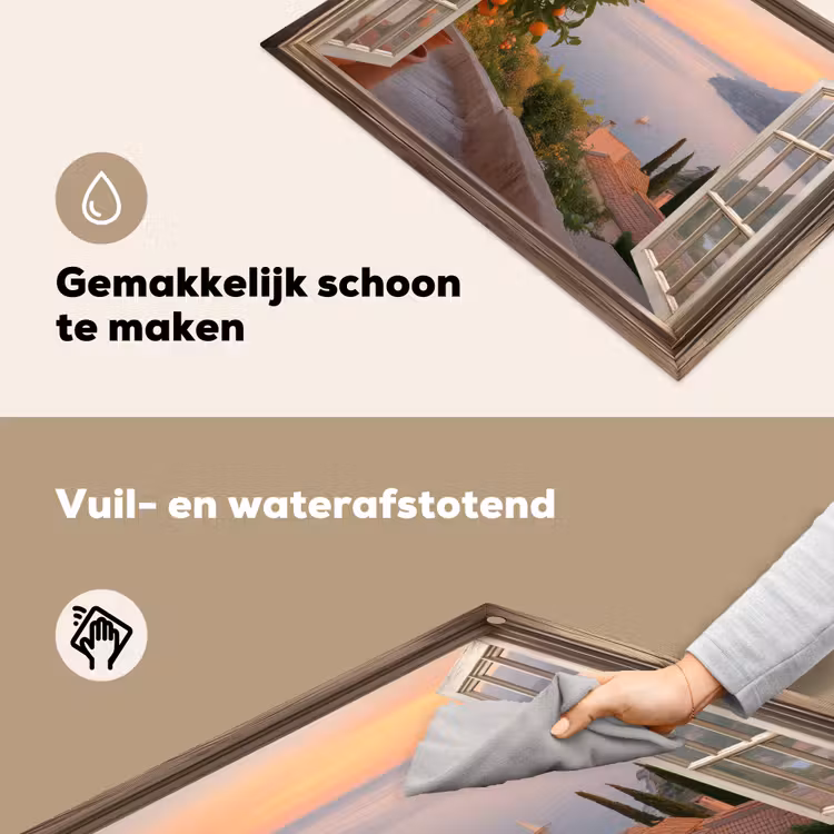 Doorkijk - Uitzicht - Meer - Landschap Inductie beschemer met haakjes klein -ky-schoon-nl