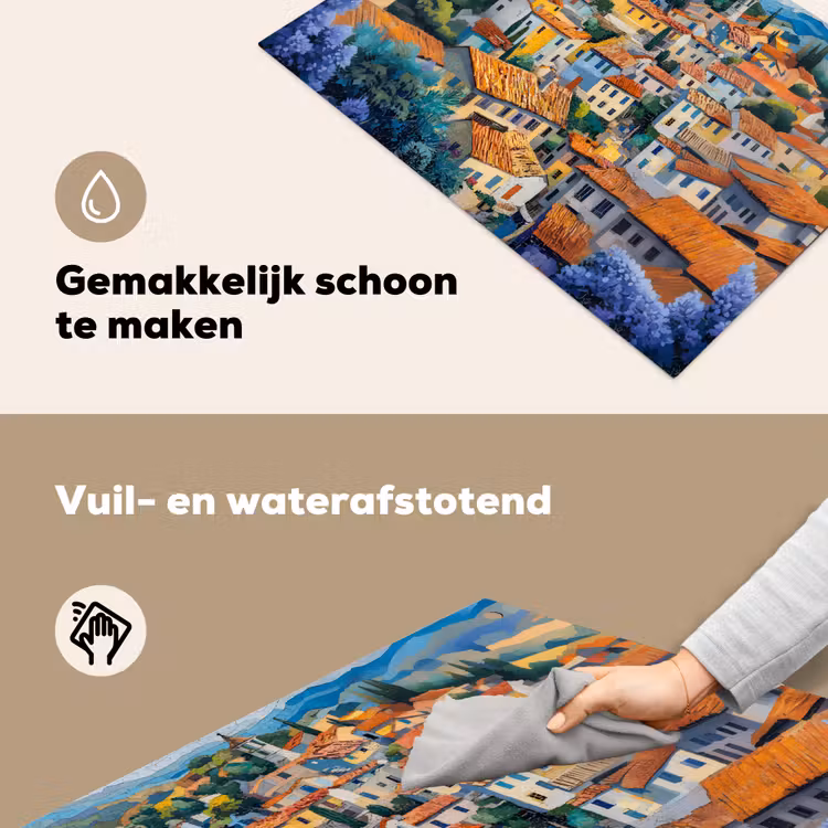 Dorp - Heuvels - Landschap - Bomen Inductie beschemer met haakjes klein -ky-schoon-nl