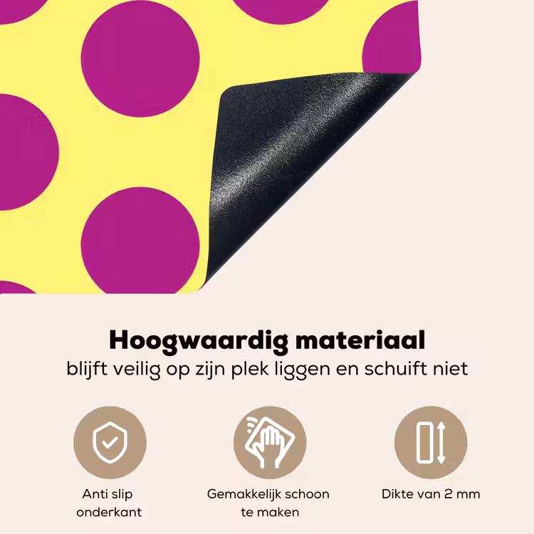 Dots - Klassiek - Geel Inductie beschemer met haakjes klein 777 -ky-onderkant-nl