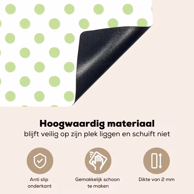 Dots - Klassiek - Groen Inductie beschemer met haakjes klein 777 -ky-onderkant-nl